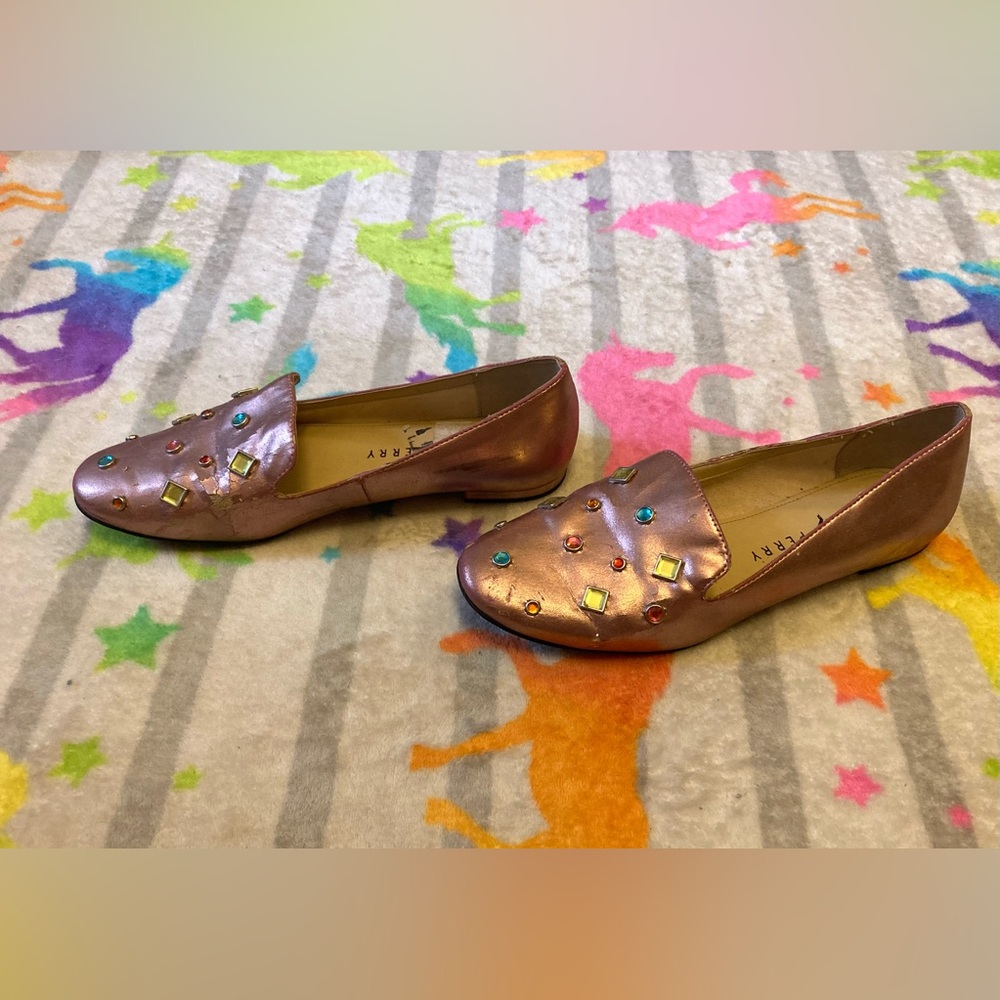 💎 Metallic Bejeweled Katy Perry Loafers, size 8 - Picture 4 of 10